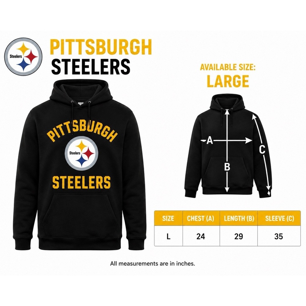 NFL APPAREL Pittsburgh Steelers JACKET Hoodie Large